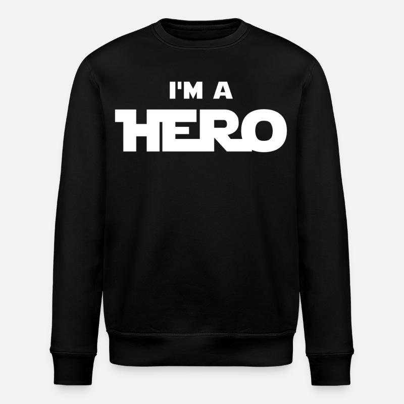 Ich bin ein Held (weiß) - Stanley/Stella Unisex Bio-Sweatshirt ROLLER - Schwarz
