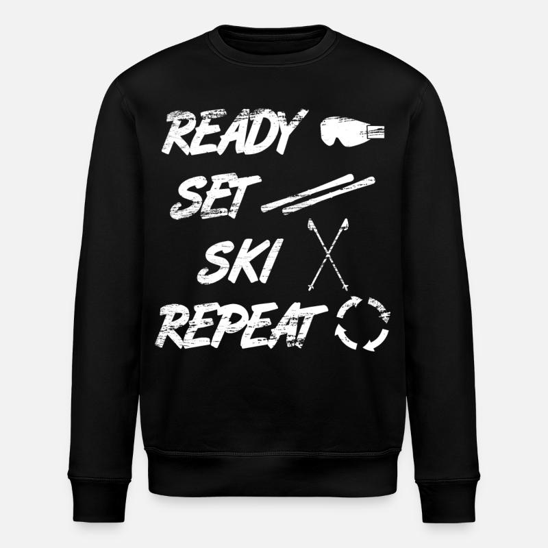 Spruch Skifahrer - Stanley/Stella Unisex Bio-Sweatshirt ROLLER - Schwarz
