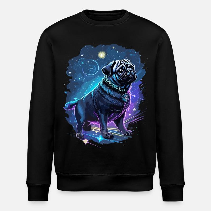 mythischer Mops Hund - Stanley/Stella Unisex Bio-Sweatshirt ROLLER - Schwarz
