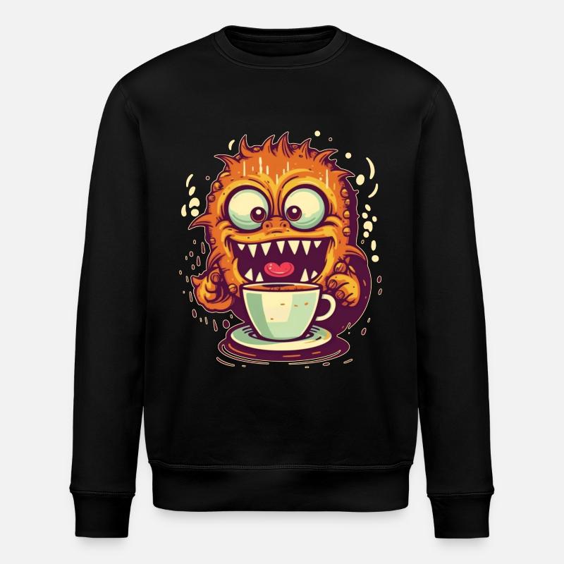 Kaffeemonster - Stanley/Stella Unisex Bio-Sweatshirt ROLLER - Schwarz