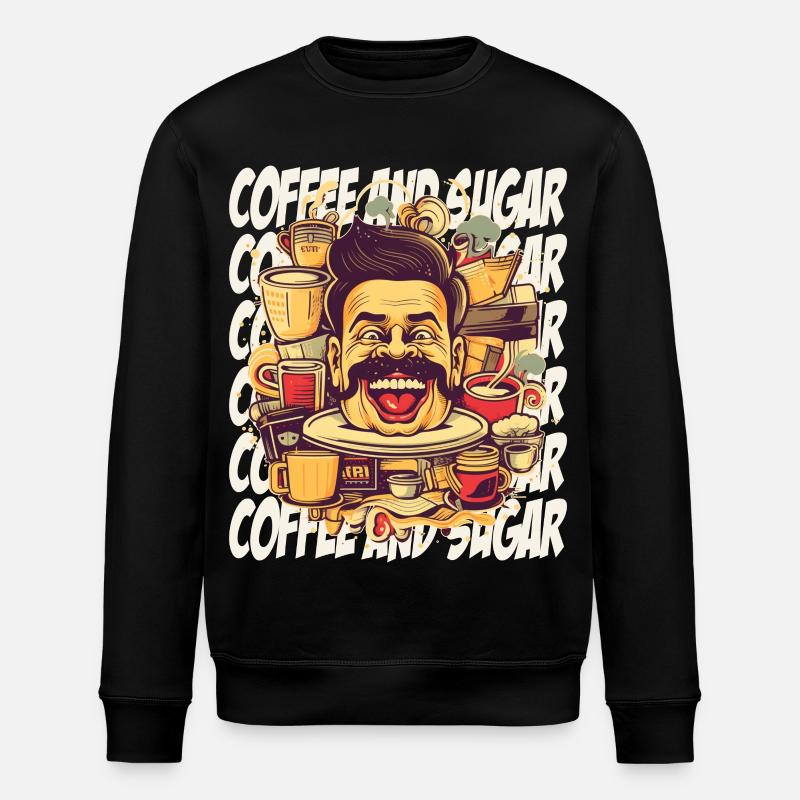 Crazy about coffee with lettering - Stanley/Stella ROLLER Unisex Organic Sweatshirt - black