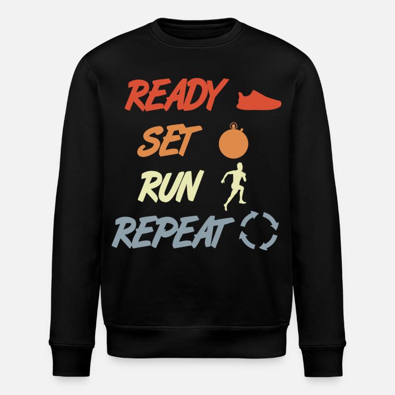 Attention: Finished, run, repeat - Stanley/Stella ROLLER Unisex Organic Sweatshirt - black