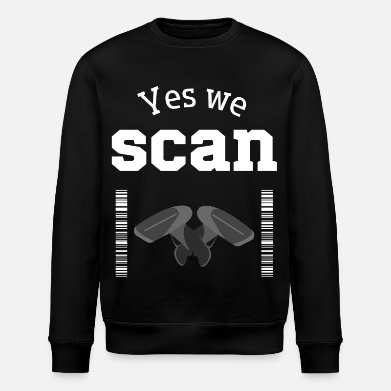 Yes we scan, Scanner, Barcode - Stanley/Stella ROLLER Unisex Organic Sweatshirt - black