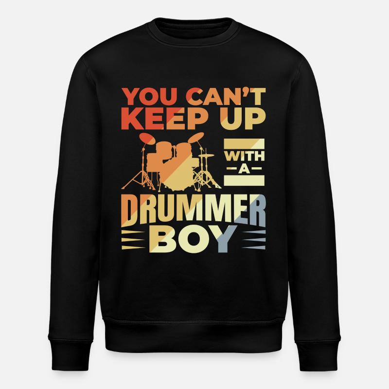 Schlagzeuger Junge - Stanley/Stella Unisex Bio-Sweatshirt ROLLER - Schwarz