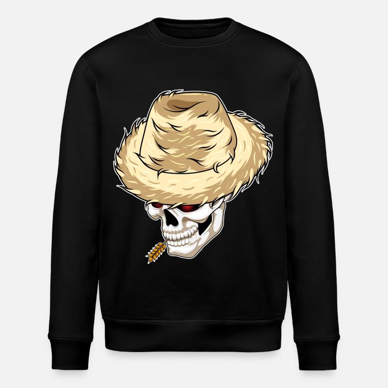 Ferme de blé Skull Farmer - Sweat bio ROLLER Stanley/Stella Unisexe - noir