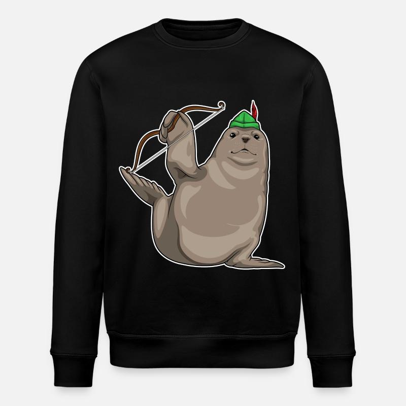 Seal Archer Bow - Stanley/Stella ROLLER Unisex Organic Sweatshirt - black
