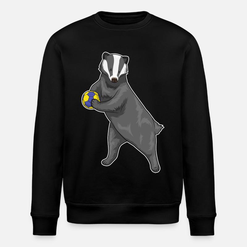 Dachs Handballspieler Handball - Stanley/Stella Unisex Bio-Sweatshirt ROLLER - Schwarz