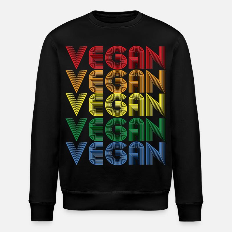 Rainbow VEGAN Statement - Stanley/Stella ROLLER Unisex Organic Sweatshirt - black