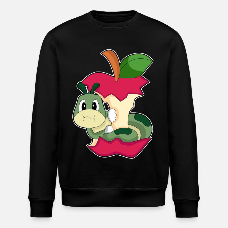 Raupe Apfel - Stanley/Stella Unisex Bio-Sweatshirt ROLLER - Schwarz