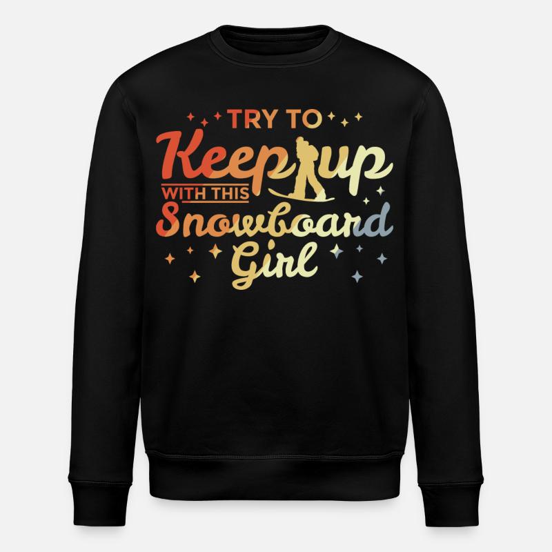 Snowboard Mädchen - Stanley/Stella Unisex Bio-Sweatshirt ROLLER - Schwarz