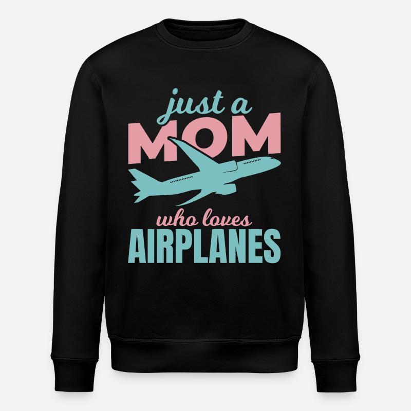 Flugzeugliebhaberin Mama - Stanley/Stella Unisex Bio-Sweatshirt ROLLER - Schwarz