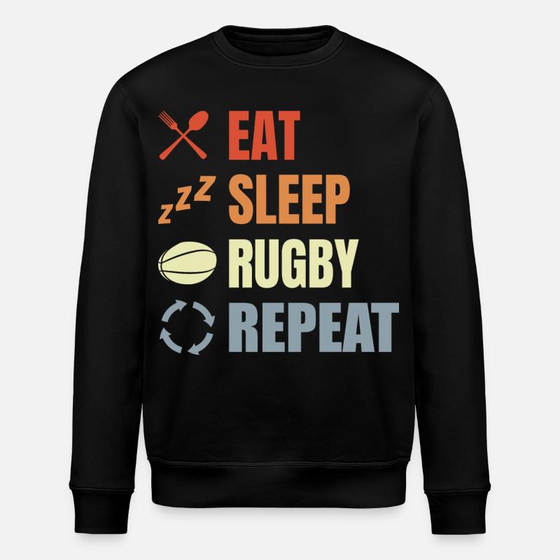Manger dormir Rugby Répéter - Sweat bio ROLLER Stanley/Stella Unisexe - noir