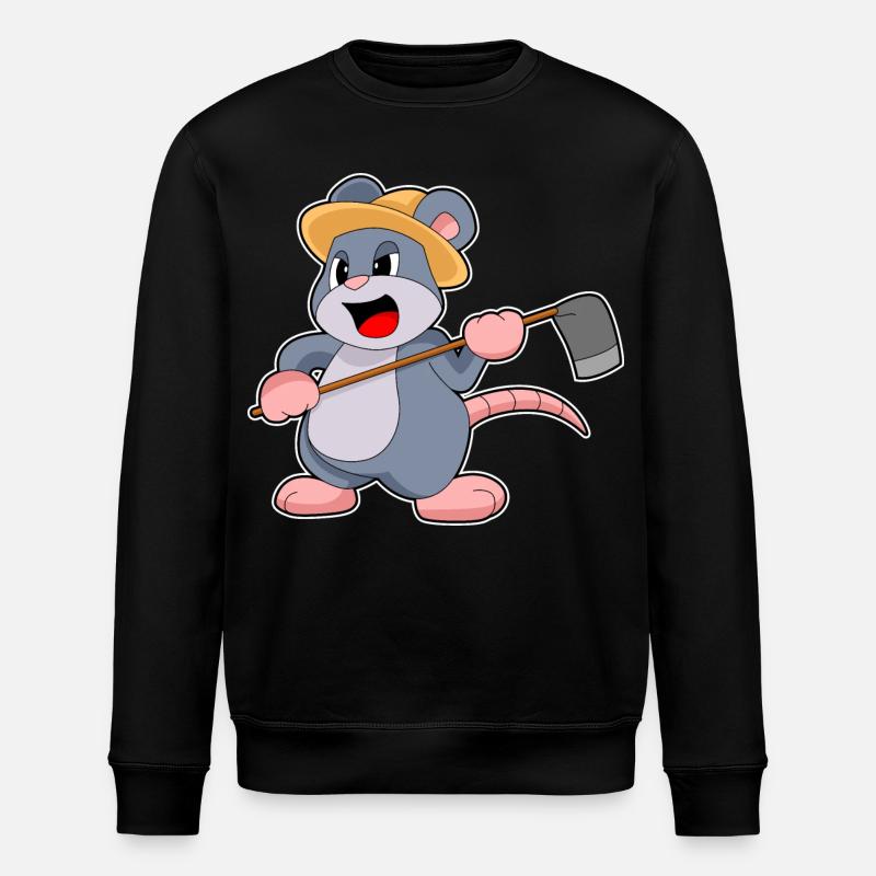 Râteau fermier souris - Sweat bio ROLLER Stanley/Stella Unisexe - noir