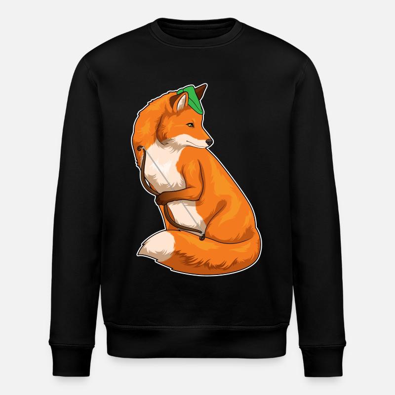 Fox Archer Bow - Stanley/Stella ROLLER Unisex Organic Sweatshirt - black