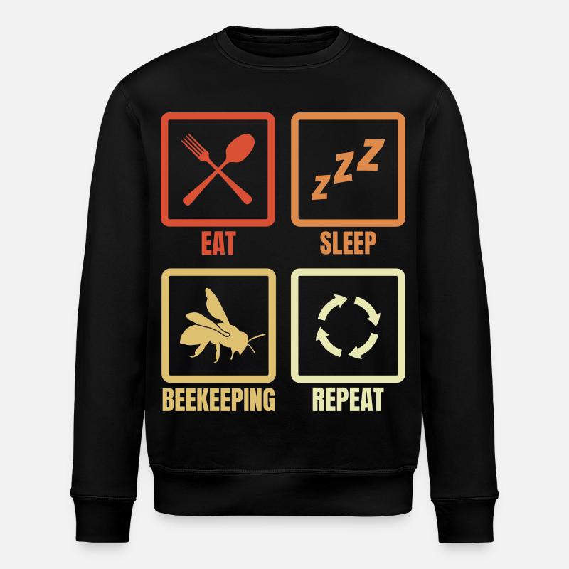 Eat Sleep Beekeeping Repeat - Stanley/Stella Unisex Bio-Sweatshirt ROLLER - Schwarz