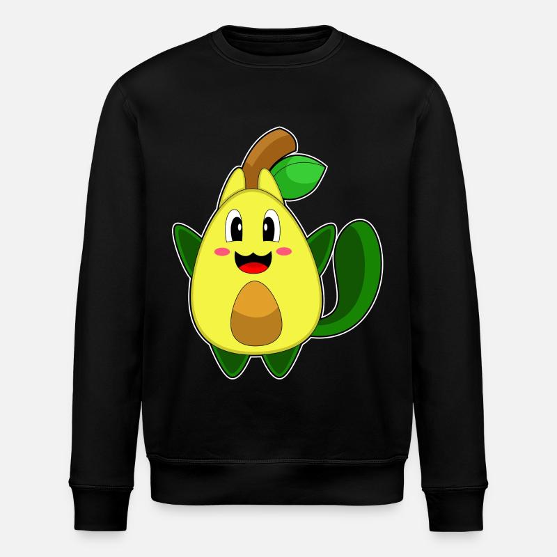 Katze Avocado - Stanley/Stella Unisex Bio-Sweatshirt ROLLER - Schwarz