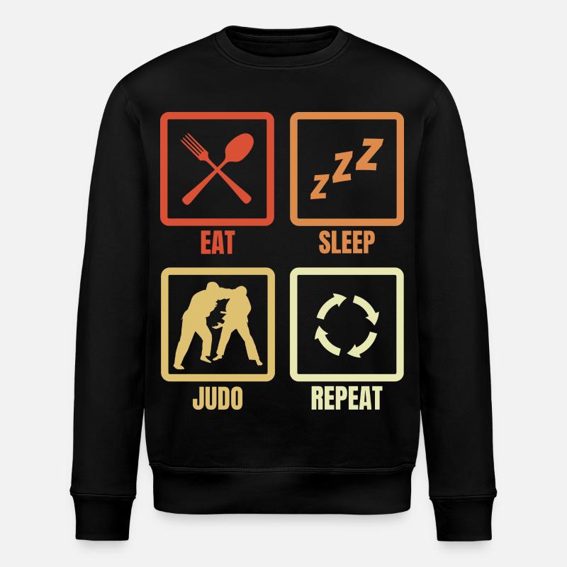 Manger Dormir Judo Répéter - Sweat bio ROLLER Stanley/Stella Unisexe - noir