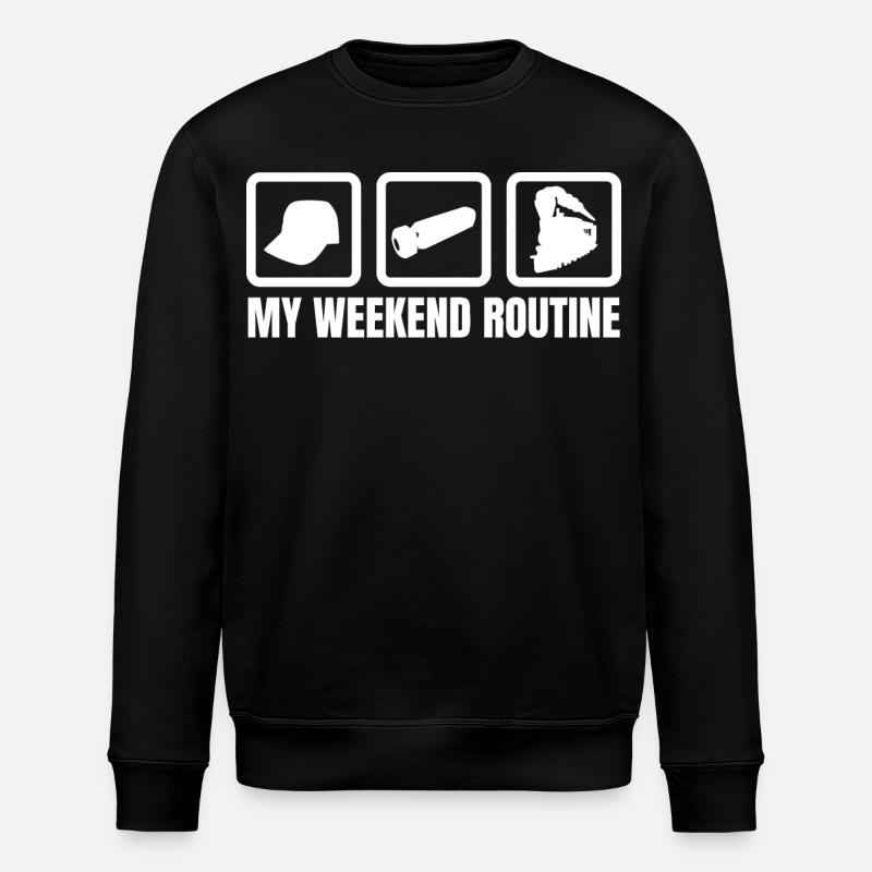 My weekend routine - Stanley/Stella ROLLER Unisex Organic Sweatshirt - black