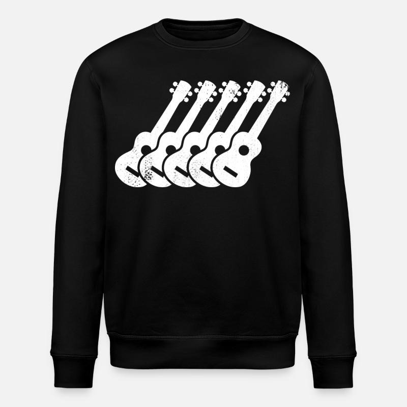 Ukulele Skizze - Stanley/Stella Unisex Bio-Sweatshirt ROLLER - Schwarz