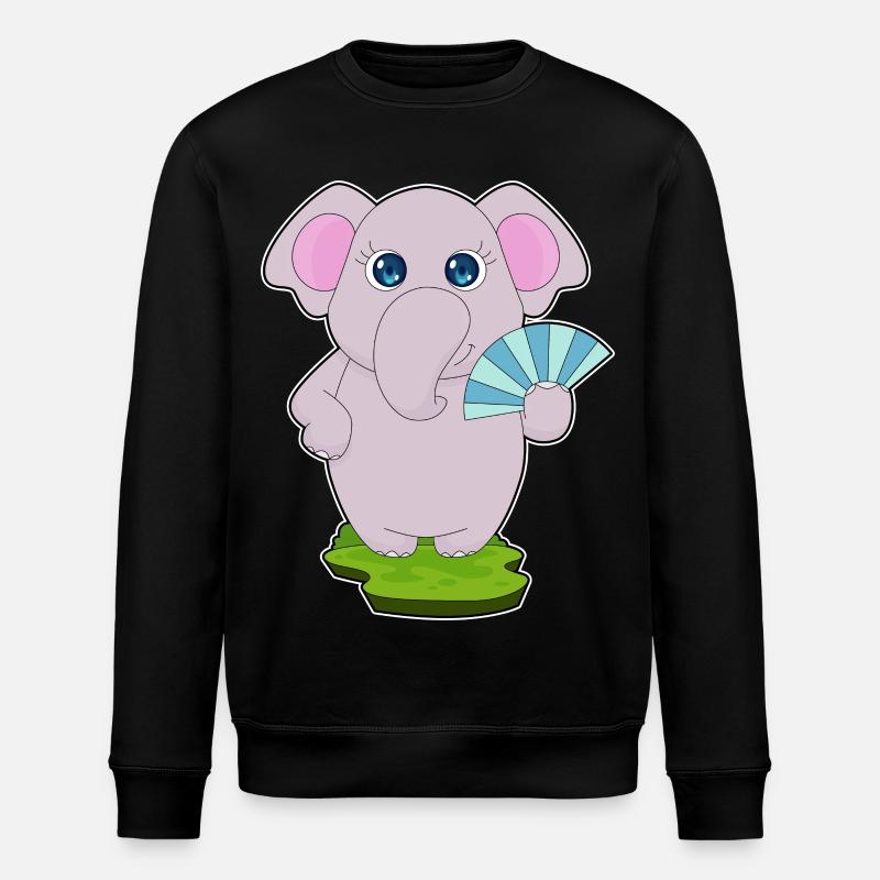 Elefant Handventilator - Stanley/Stella Unisex Bio-Sweatshirt ROLLER - Schwarz