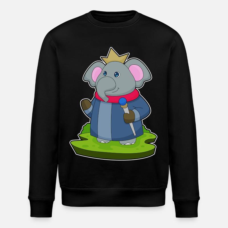 Couronne de sceptre du roi éléphant - Sweat bio ROLLER Stanley/Stella Unisexe - noir