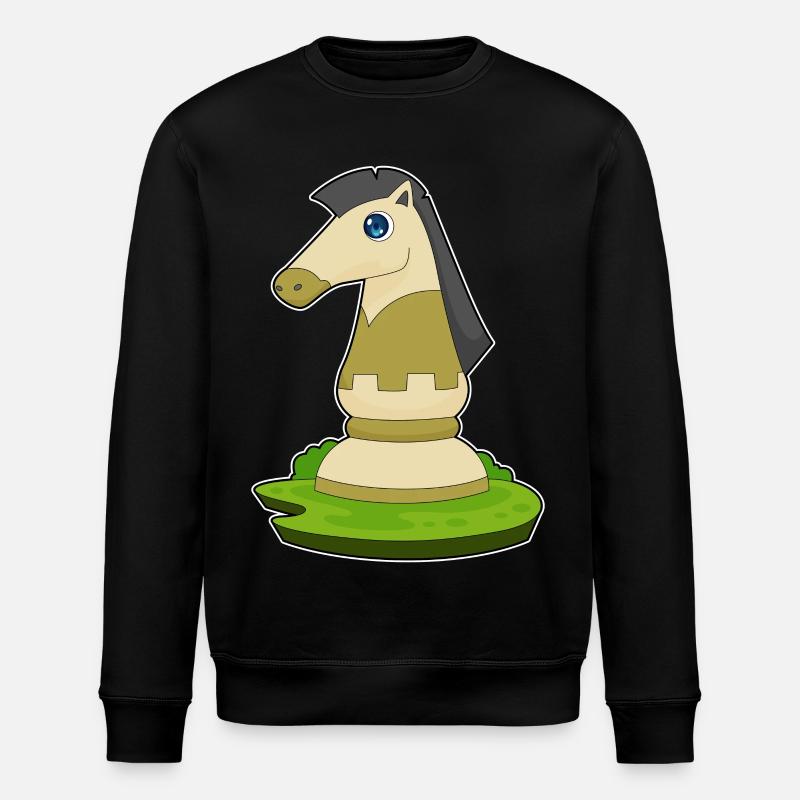 Schachfigur Springer Schach - Stanley/Stella Unisex Bio-Sweatshirt ROLLER - Schwarz