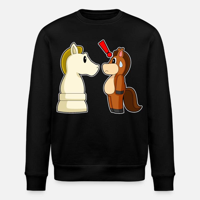 Pferd Schachfigur Springer Schach - Stanley/Stella Unisex Bio-Sweatshirt ROLLER - Schwarz