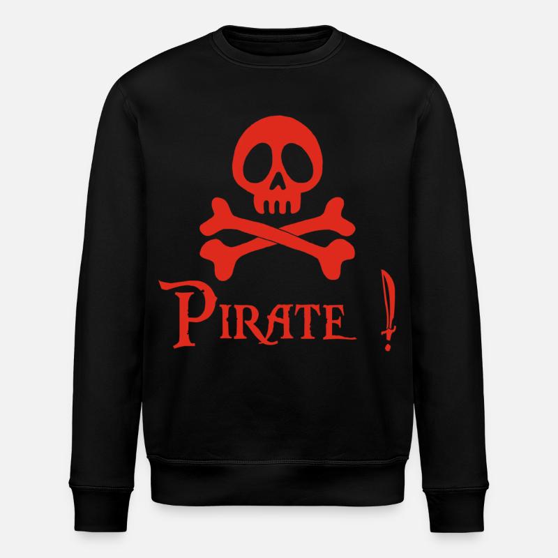 Pirat! (rot) - Stanley/Stella Unisex Bio-Sweatshirt ROLLER - Schwarz