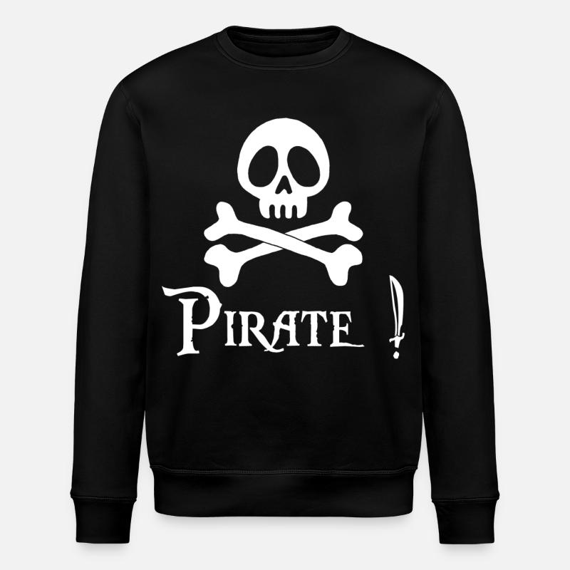 Pirate ! (blanc) - Sweat bio ROLLER Stanley/Stella Unisexe - noir