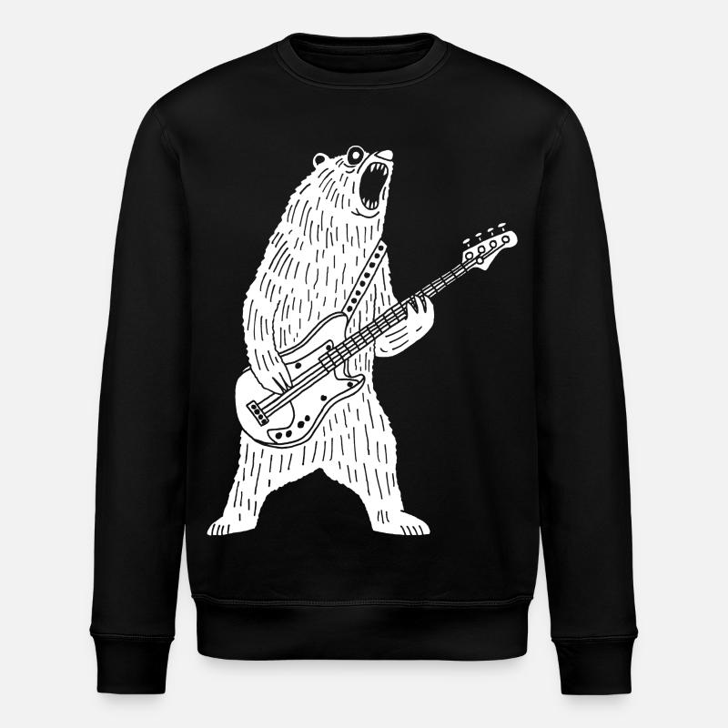 Eisbär-Gitarrist - Stanley/Stella Unisex Bio-Sweatshirt ROLLER - Schwarz