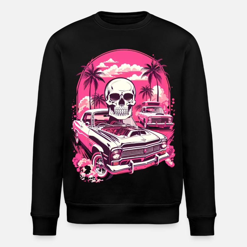 Classic Car und Totenkopf - Stanley/Stella Unisex Bio-Sweatshirt ROLLER - Schwarz