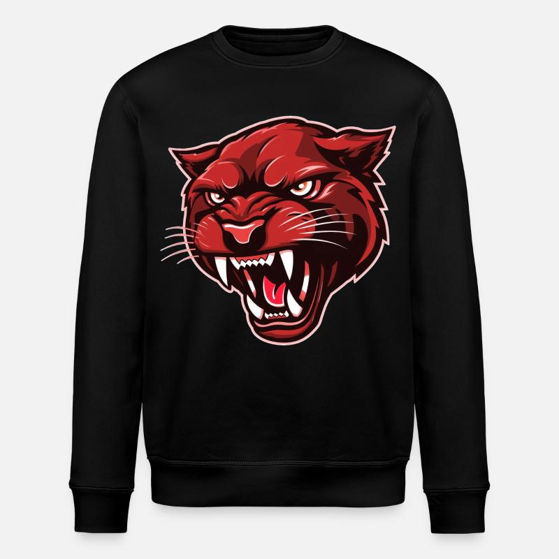 Tête de panthère rouge - Sweat bio ROLLER Stanley/Stella Unisexe - noir