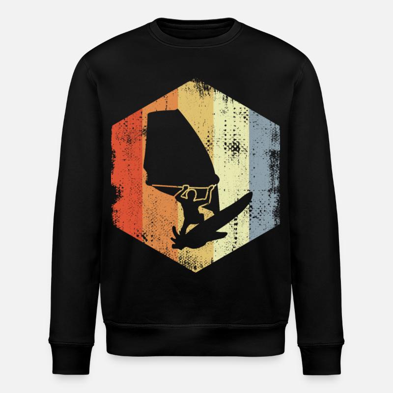 Windsurfer Drawing - Stanley/Stella ROLLER Unisex Organic Sweatshirt - black