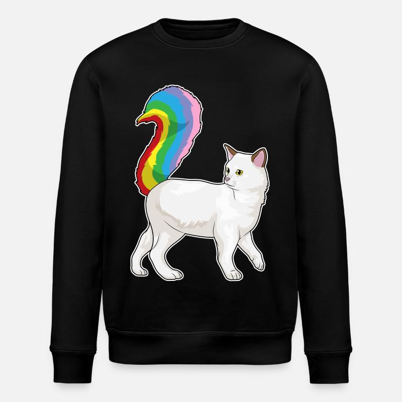 Katze Regenbogen - Stanley/Stella Unisex Bio-Sweatshirt ROLLER - Schwarz
