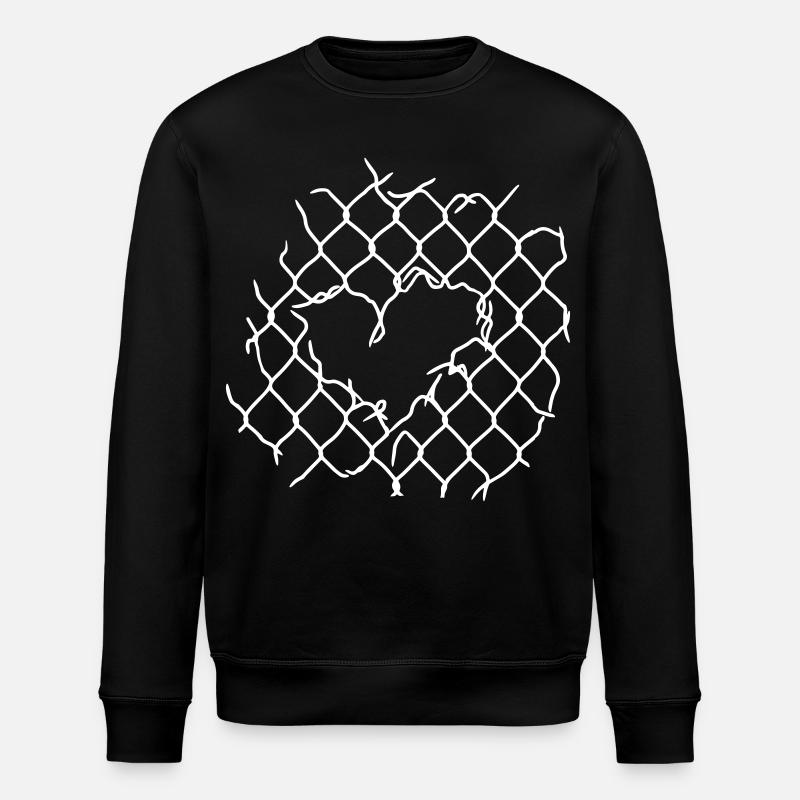 Maschendraht Herz - Stanley/Stella Unisex Bio-Sweatshirt ROLLER - Schwarz
