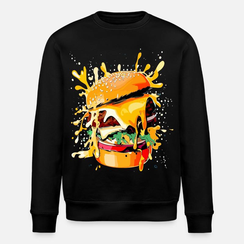 Cheeseburger Burger Liebhaber - Stanley/Stella Unisex Bio-Sweatshirt ROLLER - Schwarz
