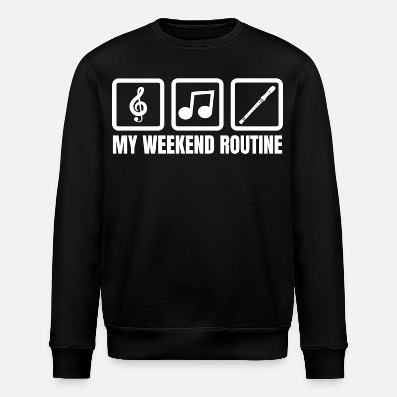 Meine Wochenendroutine - Stanley/Stella Unisex Bio-Sweatshirt ROLLER - Schwarz