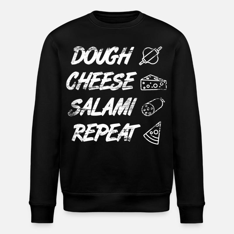 Dough Cheese Salami Repeat - Stanley/Stella Unisex Bio-Sweatshirt ROLLER - Schwarz