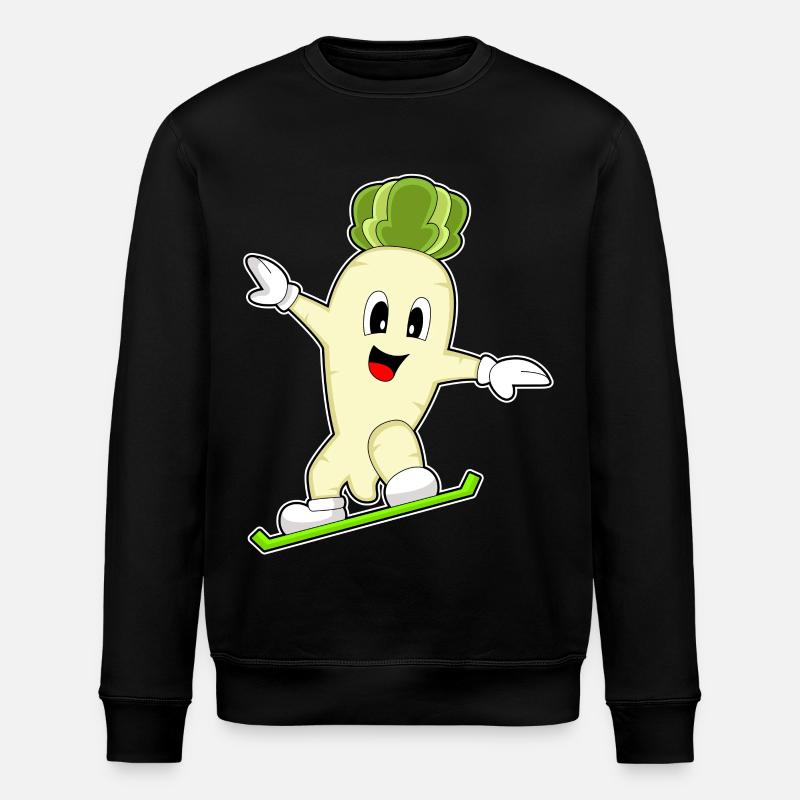 Radieschen Snowboarder Snowboard - Stanley/Stella Unisex Bio-Sweatshirt ROLLER - Schwarz
