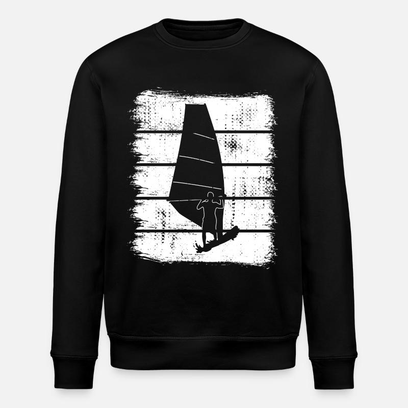 Windsurfen Skizze - Stanley/Stella Unisex Bio-Sweatshirt ROLLER - Schwarz