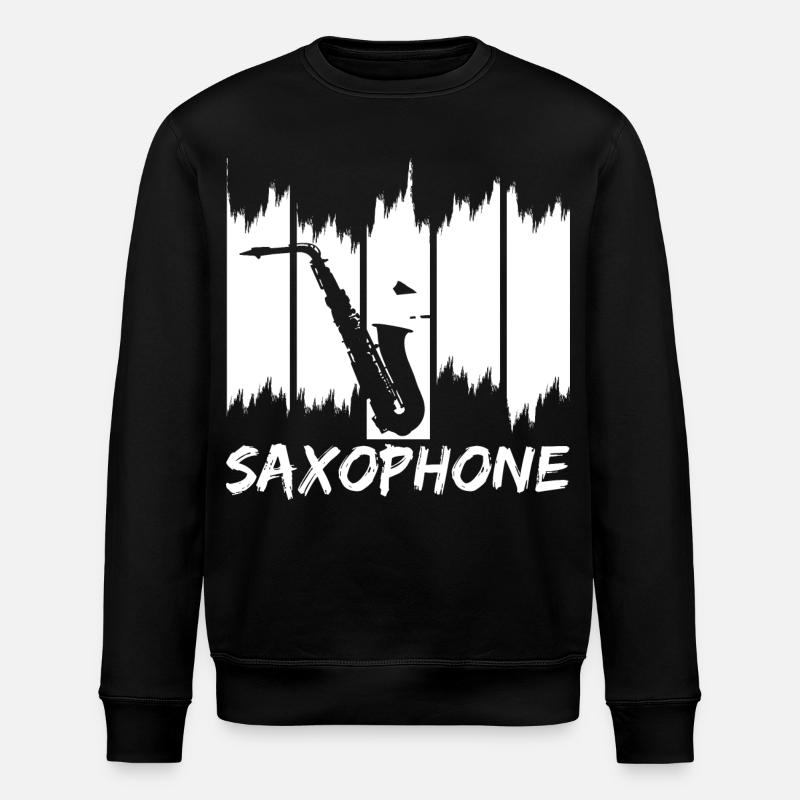 Saxophon Skizze - Stanley/Stella Unisex Bio-Sweatshirt ROLLER - Schwarz