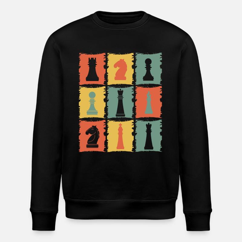 Pièces d’échecs Rétro - Sweat bio ROLLER Stanley/Stella Unisexe - noir