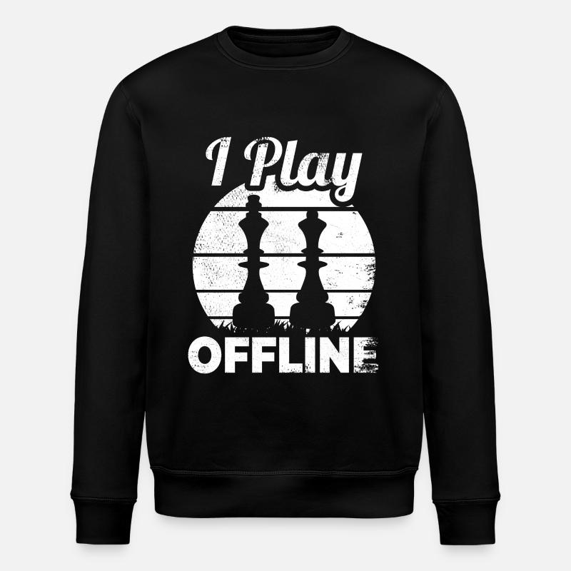 Lustiger Schachspieler Spruch - Stanley/Stella Unisex Bio-Sweatshirt ROLLER - Schwarz