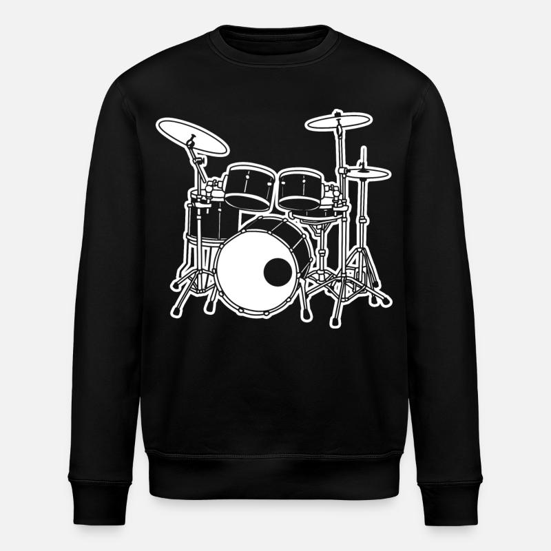 Schlagzeug Skizze - Stanley/Stella Unisex Bio-Sweatshirt ROLLER - Schwarz