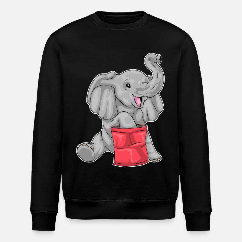 Elephant Chips - Stanley/Stella ROLLER Unisex Organic Sweatshirt - black