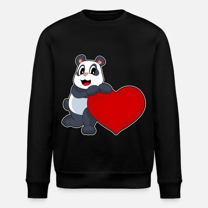Cœur de panda - Sweat bio ROLLER Stanley/Stella Unisexe - noir