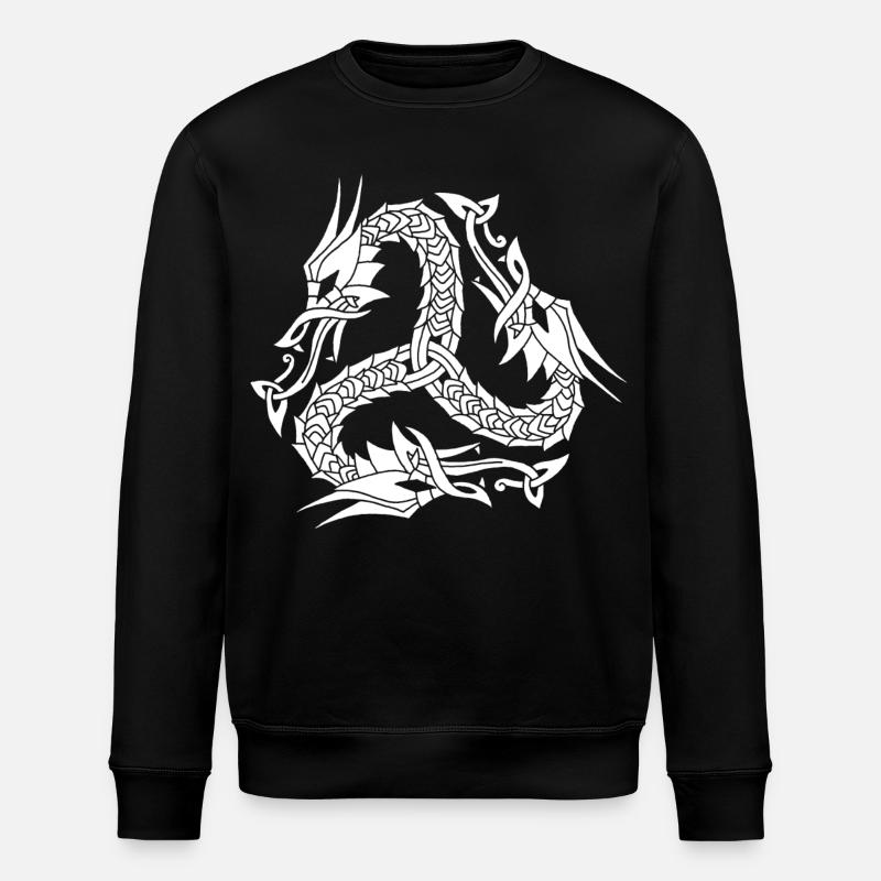 Celtic White Hydra - Stanley/Stella ROLLER Unisex Organic Sweatshirt - black
