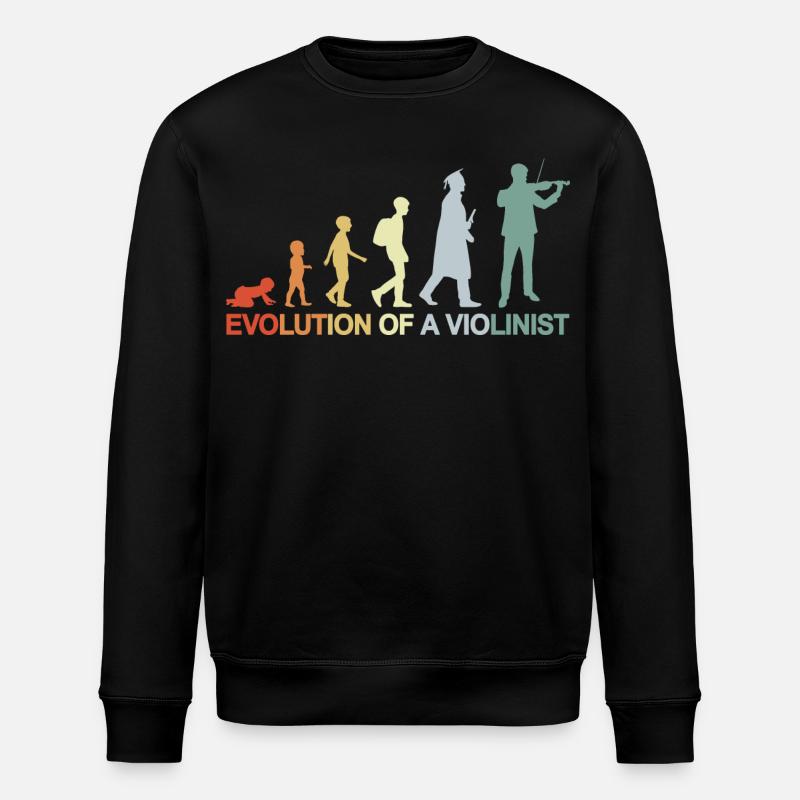 Evolution of A Violinist - Stanley/Stella ROLLER Unisex Organic Sweatshirt - black