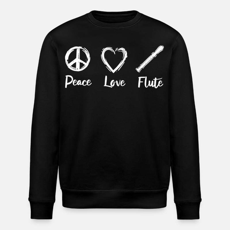Flûte Peace Love - Sweat bio ROLLER Stanley/Stella Unisexe - noir