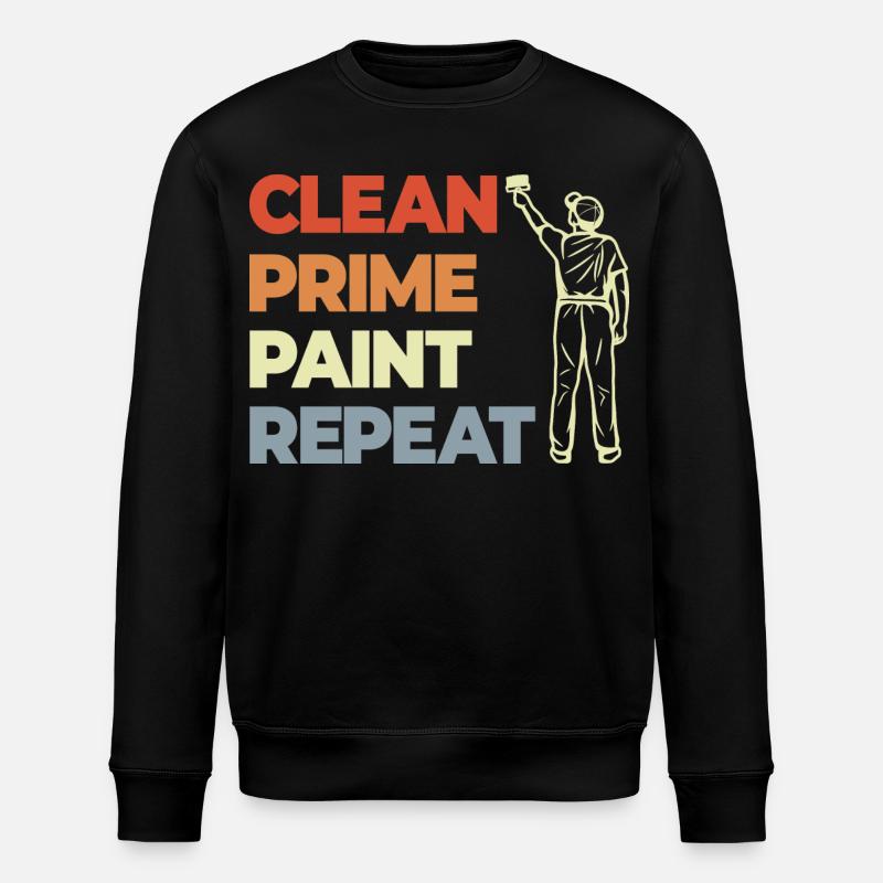 Clean Prime Paint Repeat - Stanley/Stella ROLLER Unisex Organic Sweatshirt - black
